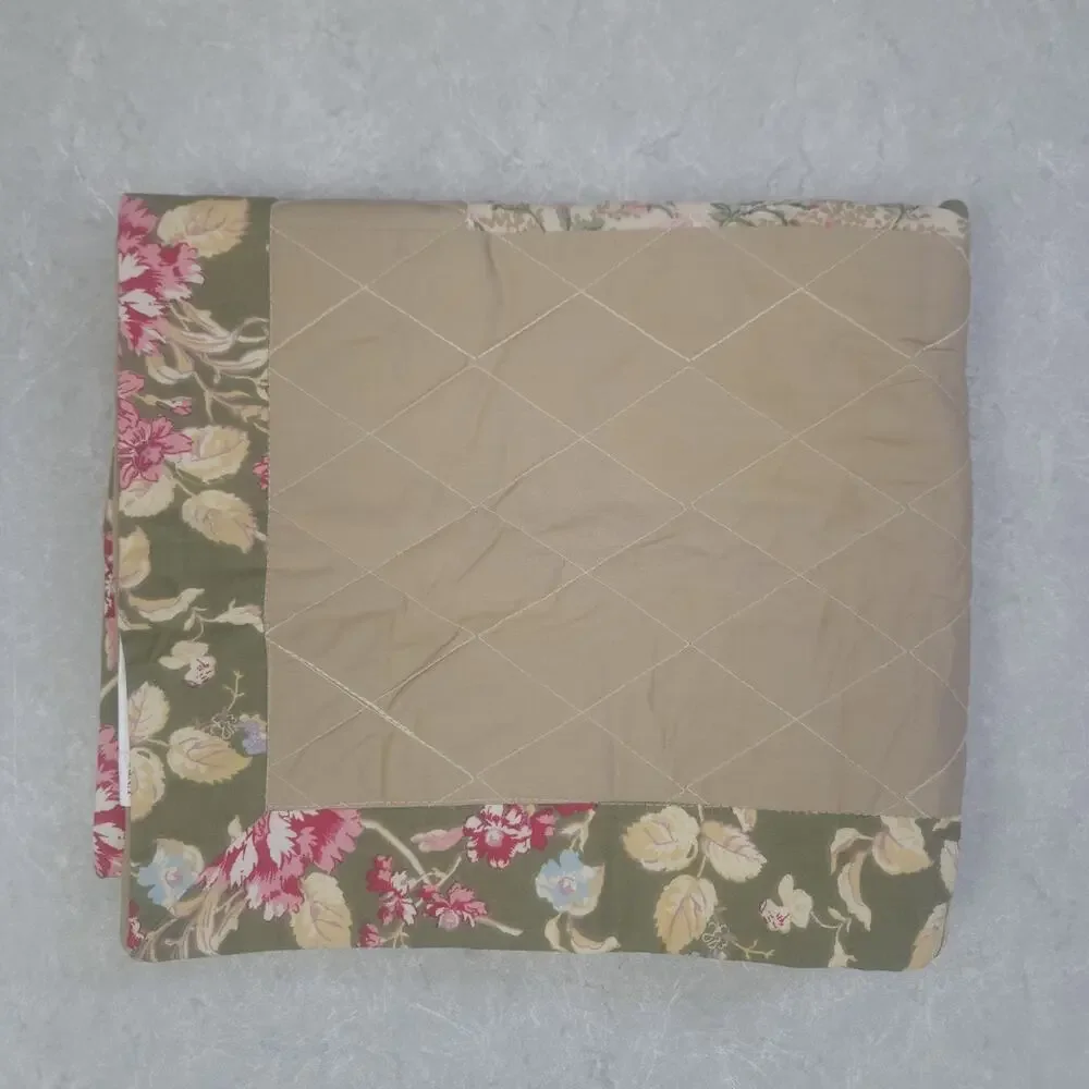 Patchwork Pillow Sham KING Quilted Floral Cottage Farmhouse Shabby Country 1pc
